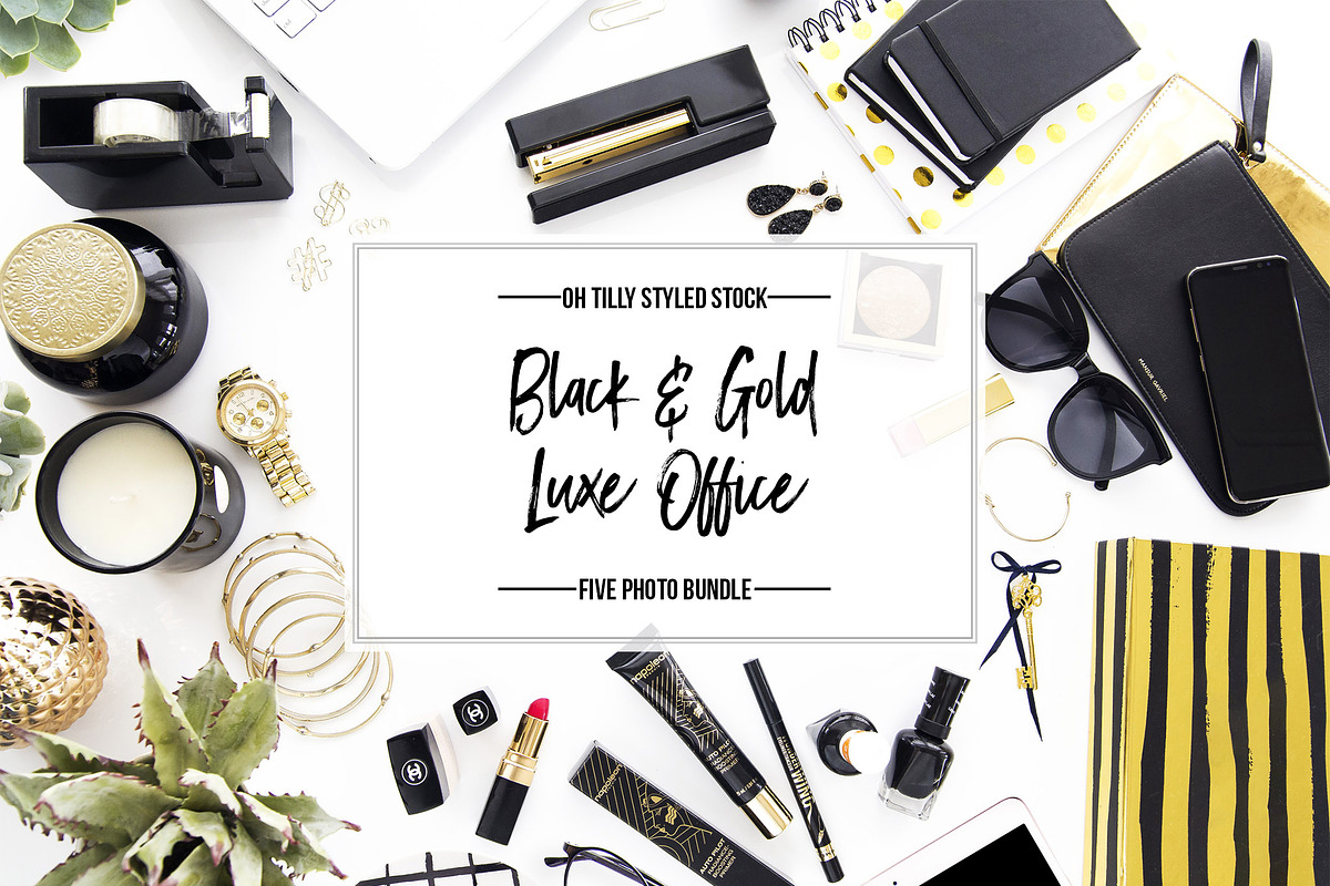 Black & Gold Luxe Stock Bundle S1 in Social Media Templates - product preview 8