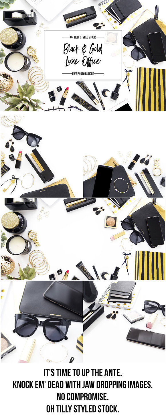 Black & Gold Luxe Stock Bundle S1 in Social Media Templates - product preview 3