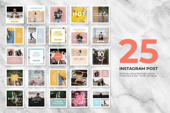 Clarita Social Media Pack | 50% OFF! in Instagram Templates - product preview 1