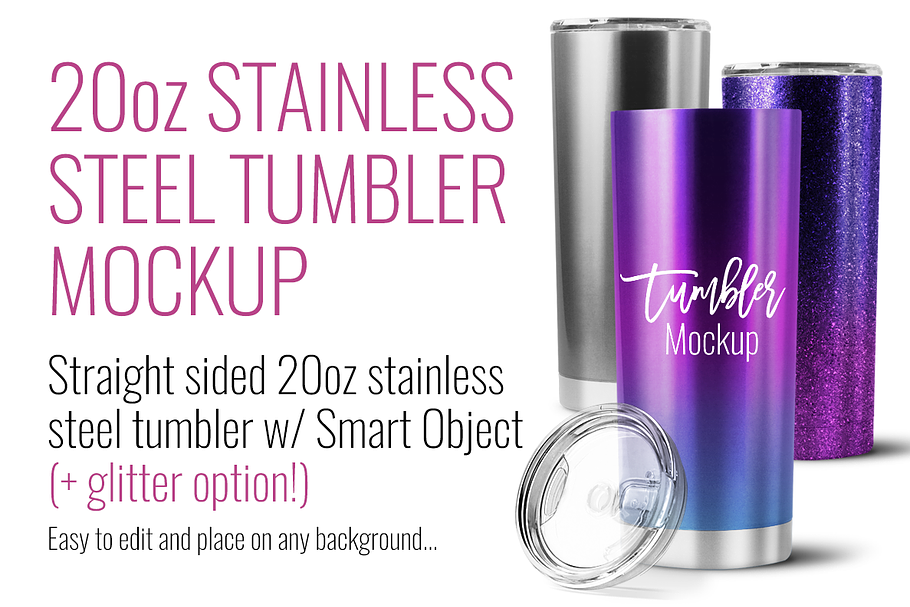 20oz Stainless Steel Straight Sided in Product Mockups - product preview 8