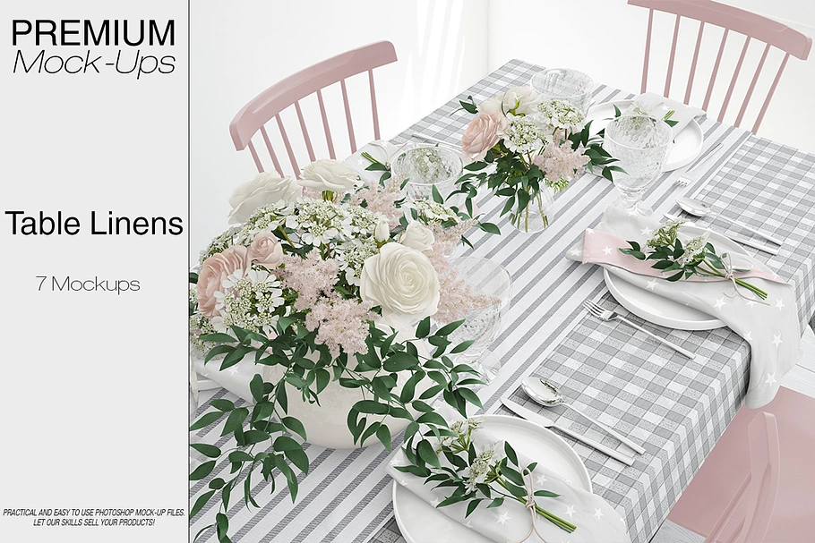 Tablecloth, Runner & Napkins in Product Mockups - product preview 8