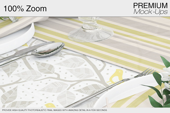 Tablecloth, Runner & Napkins in Product Mockups - product preview 3