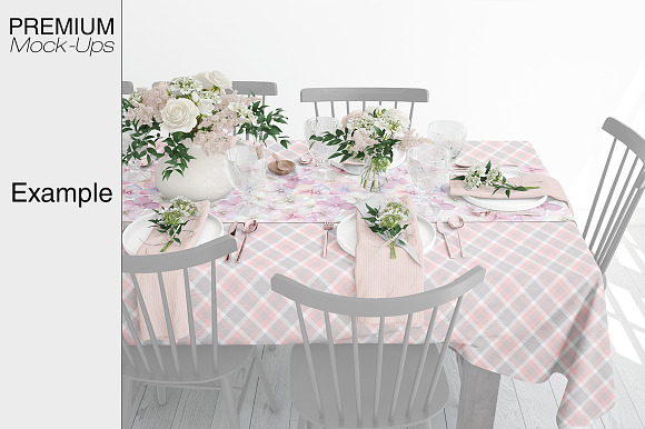 Tablecloth, Runner & Napkins in Product Mockups - product preview 5
