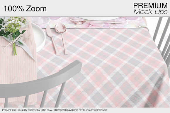 Tablecloth, Runner & Napkins in Product Mockups - product preview 6