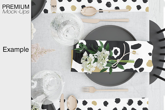 Tablecloth, Runner & Napkins in Product Mockups - product preview 7