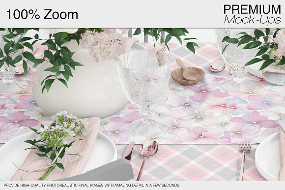 Tablecloth, Runner & Napkins in Product Mockups - product preview 10