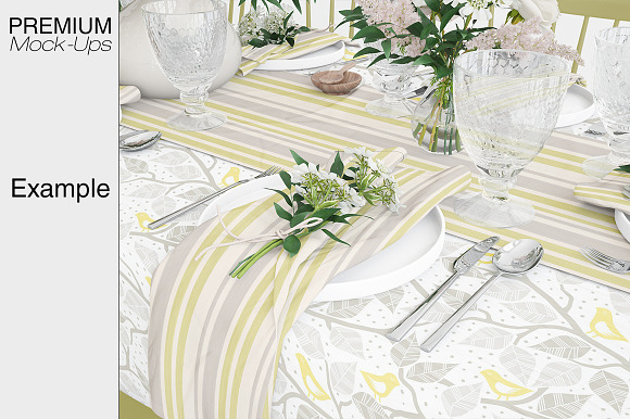 Tablecloth, Runner & Napkins in Product Mockups - product preview 12