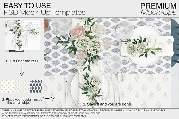 Tablecloth, Runner & Napkins in Product Mockups - product preview 14