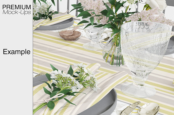 Tablecloth, Runner & Napkins in Product Mockups - product preview 16