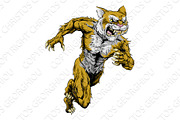 Wildcat sports mascot running