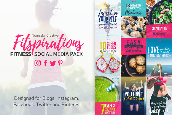 Fitspirations - Social Media Pack in Social Media Templates - product preview 4