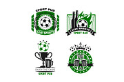 Sport pub icon of soccer ball, beer and cup