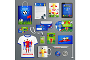 Soccer sport club corporate identity set