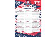 Football sport calendar of soccer cup