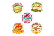Fast food restaurant, donut shop, cafe bistro icon