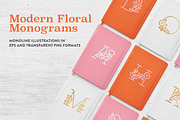 Modern Floral Monograms + BONUS