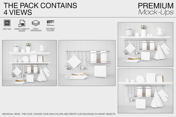 Kitchen Accessories Set in Product Mockups - product preview 1