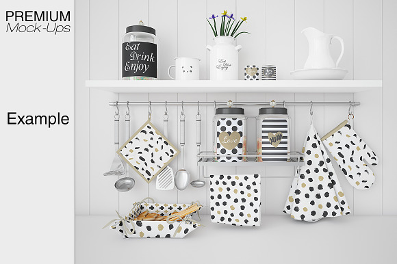 Kitchen Accessories Set in Product Mockups - product preview 6