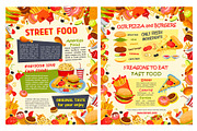 Fast food restaurant poster with burger and drink