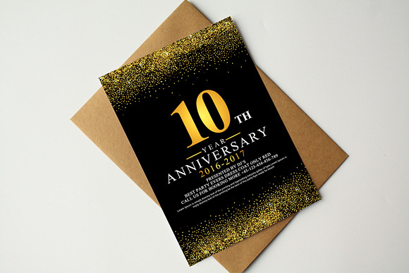 Anniversary Invitation+Rsvp Template in Postcard Templates - product preview 1