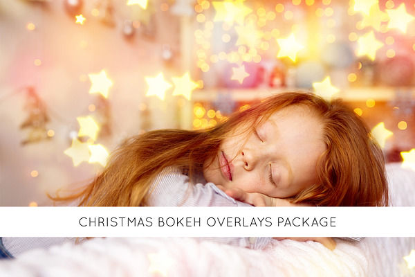 Christmas bokeh overlays package