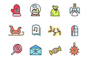 Christmas Collection of Icons Vector Illustration