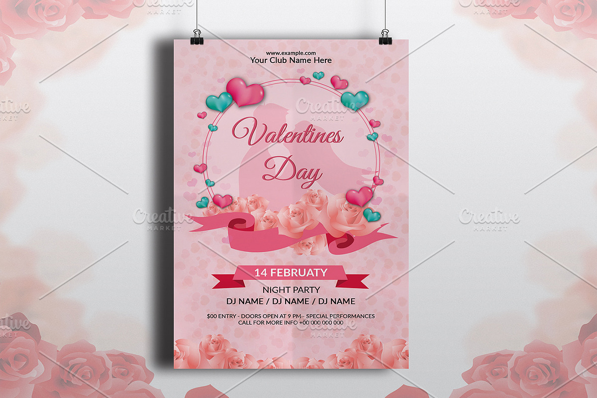 Valentine's Day Party Flyer V728 in Flyer Templates - product preview 8
