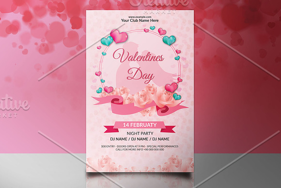 Valentine's Day Party Flyer V728 in Flyer Templates - product preview 2