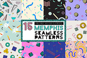 15 MEMPHIS Seamless Patterns
