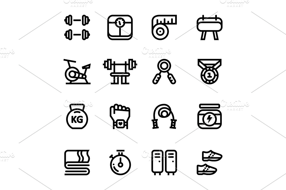 Workout, Fitness, Gym Icons Pack 1 in Graphics - product preview 8