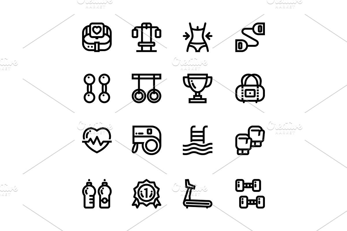 Workout, Fitness, Gym Icons Pack 2 in Graphics - product preview 8