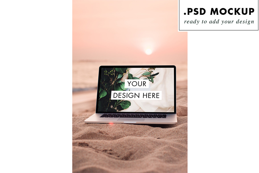 Web design at the beach in Mobile & Web Mockups - product preview 8