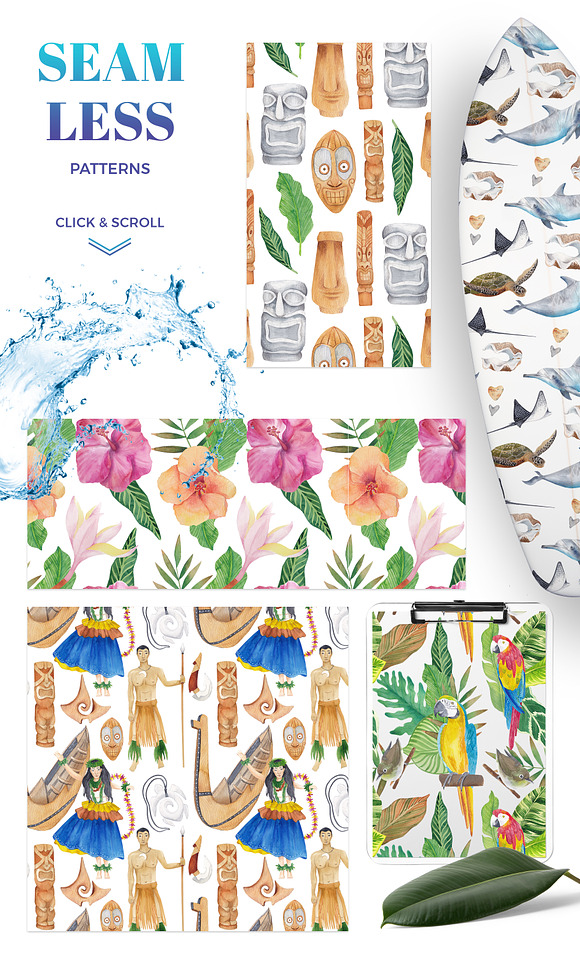 Hawaii - watercolor design bundle in Illustrations - product preview 4
