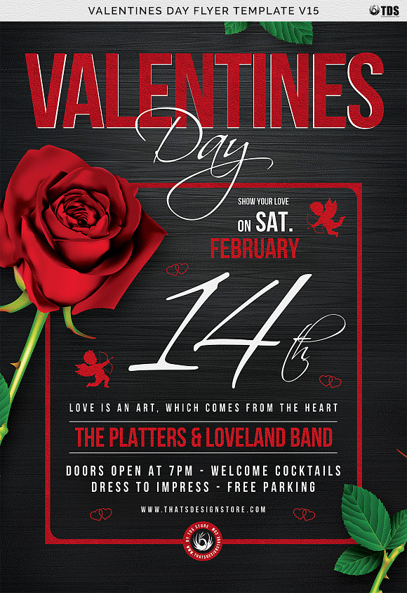 Valentines Day Flyer Template V15 in Flyer Templates - product preview 6