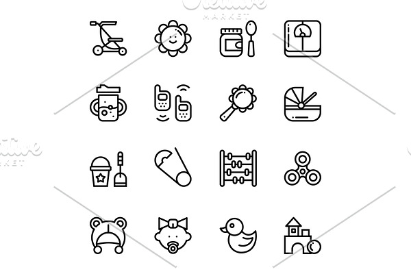 Baby, Care, Toys Icons Pack 3