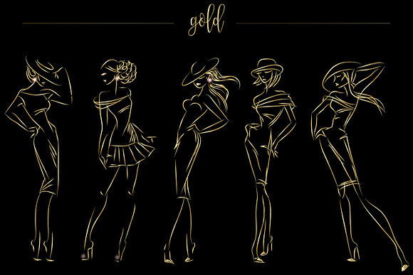 Fashion silhouettes for logo & brand in Illustrations - product preview 10