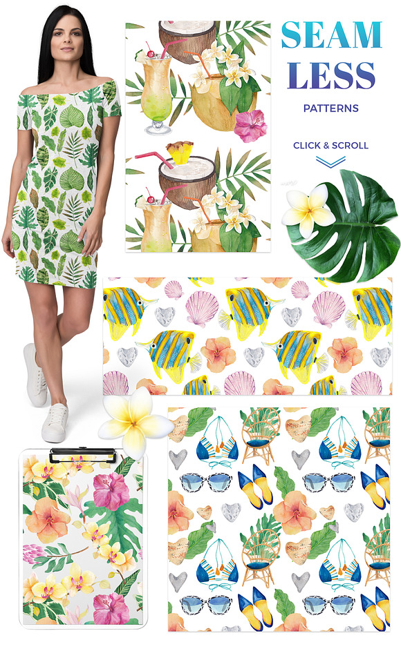 Hawaii - watercolor design bundle in Illustrations - product preview 5
