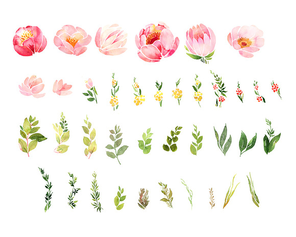 Bouquetine floral clipart in Illustrations - product preview 1
