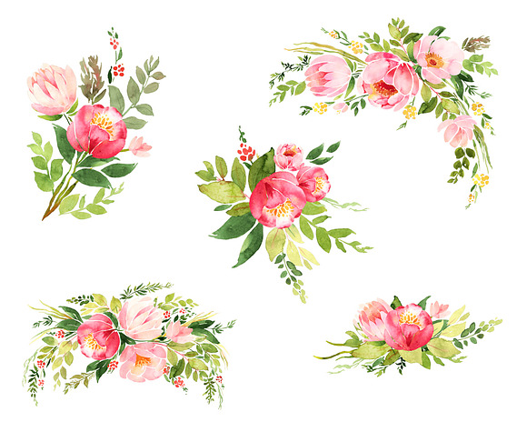 Bouquetine floral clipart in Illustrations - product preview 2