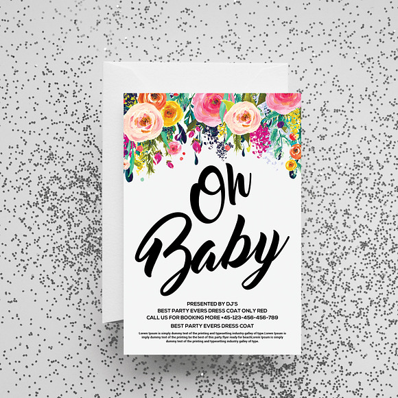 Oh Baby Shower invites in Card Templates - product preview 2