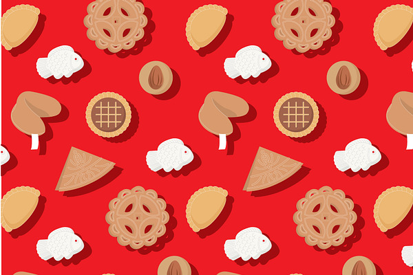 chinese new year cookies vector