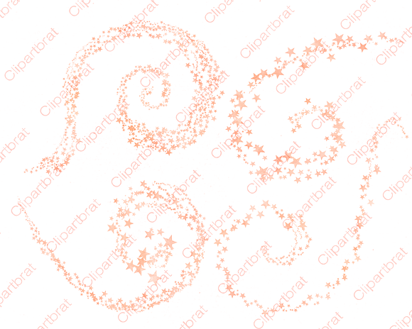 Peach Watercolor Star Clipart in Illustrations - product preview 4