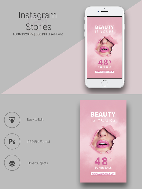 Beauty Instagram Stories in Instagram Templates - product preview 1