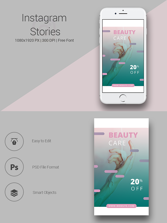 Beauty Instagram Stories in Instagram Templates - product preview 3