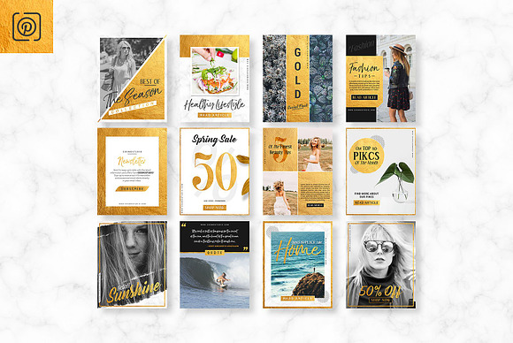 GOLD Social Media Pack in Social Media Templates - product preview 3