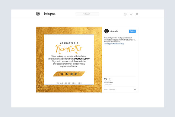 GOLD Social Media Pack in Social Media Templates - product preview 4