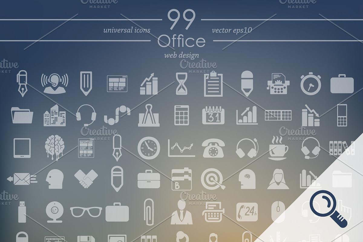 99 OFFICE icons in Graphics - product preview 8