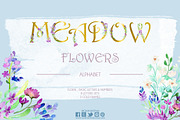 Meadow flowers wedding alphabet