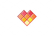 Pixel fire in minimalism abstract geometric design