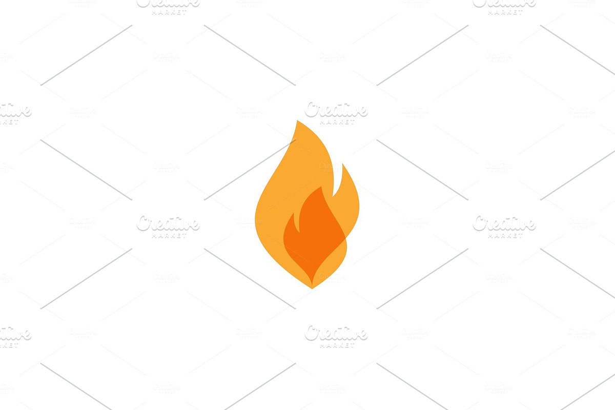 Fire Flame abstract icon modern design flat illustration in Illustrations - product preview 8